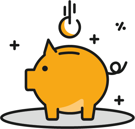 Fonds mit geringen Kosten - Sparschwein